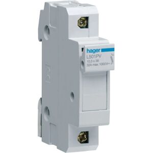 Hager L501PV PVC Fuse Holder - 10.3x38mm, 32A, 1 Pole, 1000V - Electrical enclosure accessory Hager L501PV PVC Fuse Holder - 10.3x38mm, 32A, 1 Pole, 1000V - Electrical enclosure accessory