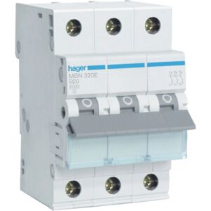 Hager MBN320E Sähkökotelon lisävaruste - 20A 3P 6kA Hager MBN320E Sähkökotelon lisävaruste - 20A 3P 6kA