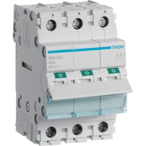 Hager SBN340 - Interruptor 40A 3 polos - IP20 - Compacto Hager SBN340 - Interruptor 40A 3 polos - IP20 - Compacto