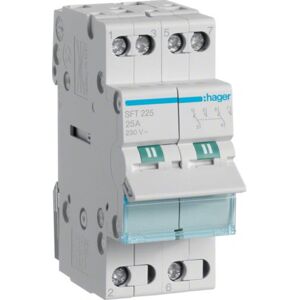 Interruptor Elétrico Hager SFT225 - 2P, 25A, Modular - Interruptor Elétrico Interruptor Elétrico Hager SFT225 - 2P, 25A, Modular - Interruptor Elétrico
