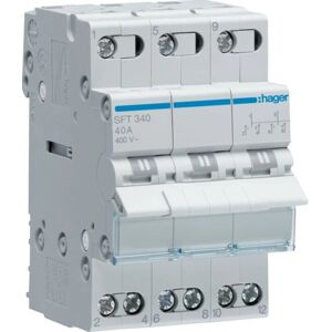 Hager SFT340 Interrupteur modulaire - 3 pôles 40A - Accessoire de boîtier électrique - Publicité Hager SFT340 Interrupteur modulaire - 3 pôles 40A - Accessoire de boîtier électrique - Publicité