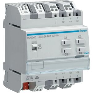 Hager TXA604D Actuador KNX - 4/2 Canales Persiana/IP20 Hager TXA604D Actuador KNX - 4/2 Canales Persiana/IP20