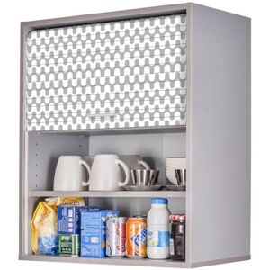 Armoire de Cuisine COOK 60 cm Motif Vague Gris - Gain de Place - Publicité Armoire de Cuisine COOK 60 cm Motif Vague Gris - Gain de Place - Publicité