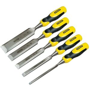 Stanley Tools DynaGrip Bevel Edge Chisel with Strike Cap Set of 5 - Chisel Set Stanley Tools DynaGrip Bevel Edge Chisel with Strike Cap Set of 5 - Chisel Set