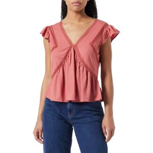 Morgan Dera Rose Foncé Top Col V Dentelle - T-Shirt / Polo Morgan Dera Rose Foncé Top Col V Dentelle - T-Shirt / Polo