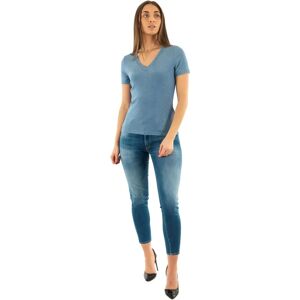 T-shirt Morgan DIWI Bleu Col en V Manches Courtes - Femmes T-shirt Morgan DIWI Bleu Col en V Manches Courtes - Femmes