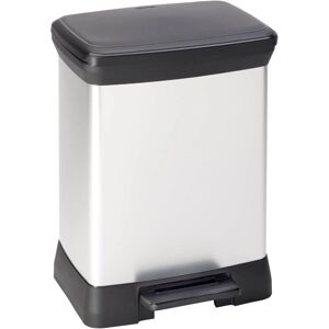 Curver Waste Bin 30L - Rectangular Plastic Silver Curver Waste Bin 30L - Rectangular Plastic Silver