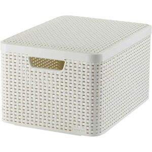 Curver Storage Basket with Lid Style L 30L Cream - Storage Basket Curver Storage Basket with Lid Style L 30L Cream - Storage Basket