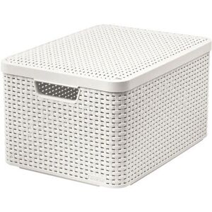 Curver Storage Basket with Lid Style L 30L Cream - Storage Basket Curver Storage Basket with Lid Style L 30L Cream - Storage Basket
