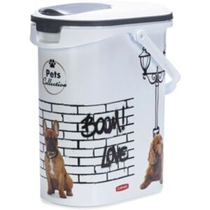 Conteneur à Nourriture pour Chiens Curver - 10L, Blanc/Gris, Motif Chien Conteneur à Nourriture pour Chiens Curver - 10L, Blanc/Gris, Motif Chien