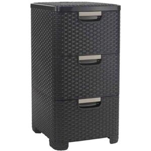Curver Dark Brown 3-Drawer Storage Chest - Chest of drawers Curver Dark Brown 3-Drawer Storage Chest - Chest of drawers