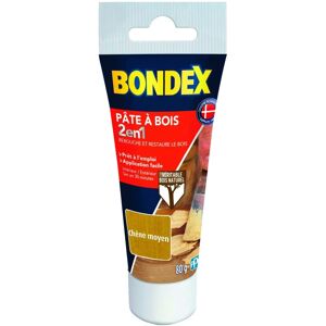 Mastic Bois Bondex - Chêne Moyen - Intérieur/Extérieur - 80 g - Publicité Mastic Bois Bondex - Chêne Moyen - Intérieur/Extérieur - 80 g - Publicité
