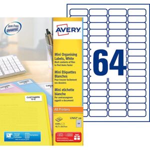 Avery L7652-100 Blue White Rectangular Labels - Labels Avery L7652-100 Blue White Rectangular Labels - Labels