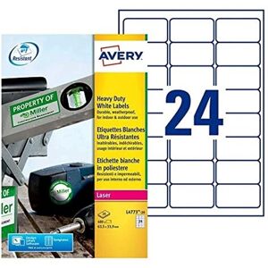 Avery L4773 White Permanent Weatherproof Labels - 480pcs Avery L4773 White Permanent Weatherproof Labels - 480pcs