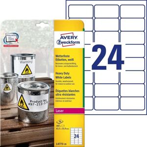 Avery L4773 White Permanent Weatherproof Labels - 480pcs Avery L4773 White Permanent Weatherproof Labels - 480pcs