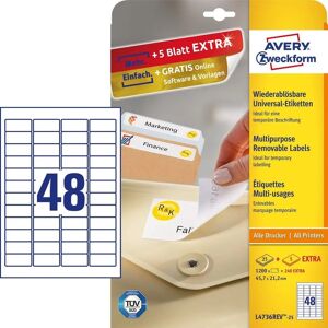 Avery L4736REV-25 White Repositionable Labels - Labels Avery L4736REV-25 White Repositionable Labels - Labels