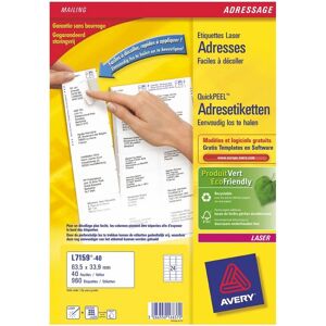 Avery L7159 White Laser Label Sheets - 40 Sheets Avery L7159 White Laser Label Sheets - 40 Sheets