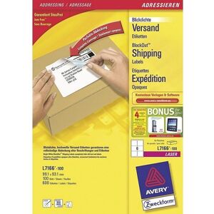 Avery L7166 Selvklebende Hvite Etiketter - 600 stk Avery L7166 Selvklebende Hvite Etiketter - 600 stk