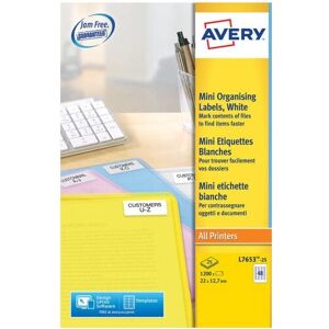 Avery L7653-25 White Self-adhesive Printer Labels - Label Sheets Avery L7653-25 White Self-adhesive Printer Labels - Label Sheets