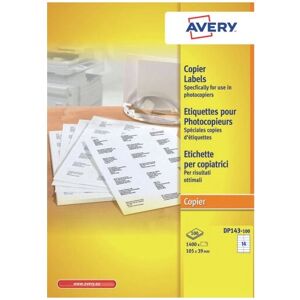Avery DP143-100 White Self-adhesive Printer Label - Printer Label Avery DP143-100 White Self-adhesive Printer Label - Printer Label