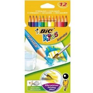 BIC Aquacouleurs 12 Colouring Pencils - Colorful Art Supplies BIC Aquacouleurs 12 Colouring Pencils - Colorful Art Supplies