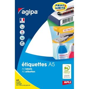 AGIPA White A5 Labels - 512 Permanent Multiuse - 24x33.5mm AGIPA White A5 Labels - 512 Permanent Multiuse - 24x33.5mm