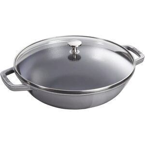 Staub 30cm Grey Cast Iron Wok Pan - Kitchen Essential Staub 30cm Grey Cast Iron Wok Pan - Kitchen Essential