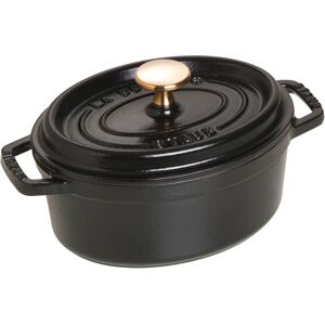 STAUB 17cm Black Oval Cocotte - French Cast Iron Cookware STAUB 17cm Black Oval Cocotte - French Cast Iron Cookware