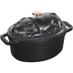 STAUB Gusseisen Oval Schwein Cocotte - 1L STAUB Gusseisen Oval Schwein Cocotte - 1L
