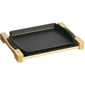 Staub Cast Iron Serving Dish with Wooden Base - 33x23cm - Serving Plate Staub Cast Iron Serving Dish with Wooden Base - 33x23cm - Serving Plate