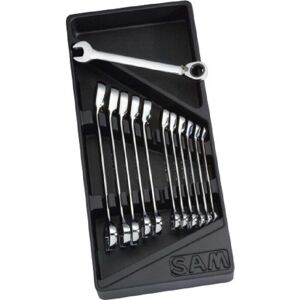 SAM OUTILLAGE - Jeu compact de clés à cliquet 8-10mm SAM OUTILLAGE - Jeu compact de clés à cliquet 8-10mm