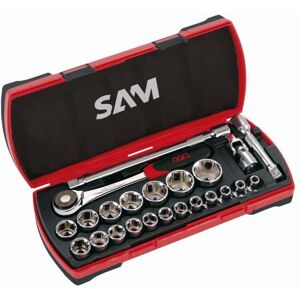 Jeu de 23 douilles Sam et accessoires - 1/2'' Jeu de 23 douilles Sam et accessoires - 1/2''