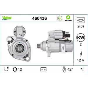 VALEO 460436 Starter - 12V, 2kW, 12 Hampaita - L 42 VALEO 460436 Starter - 12V, 2kW, 12 Hampaita - L 42