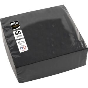 Serviettes cocktail micro-gaufrées PRONAPPE 20x20cm - Pack de 50/10 - Noir Serviettes cocktail micro-gaufrées PRONAPPE 20x20cm - Pack de 50/10 - Noir