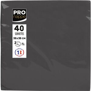 PRONAPPE SV623821I Serviettes noires 38x38cm lot de 40 - Serviette - Publicité PRONAPPE SV623821I Serviettes noires 38x38cm lot de 40 - Serviette - Publicité