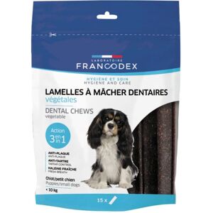 Francodex Lamelles à mâcher dentaires pour chiens - 15 pièces - Publicité Francodex Lamelles à mâcher dentaires pour chiens - 15 pièces - Publicité