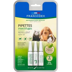 Francodex Pipettes Répulsives pour Lapins et Furets - Insectifuge pour Petits Animaux - Publicité Francodex Pipettes Répulsives pour Lapins et Furets - Insectifuge pour Petits Animaux - Publicité