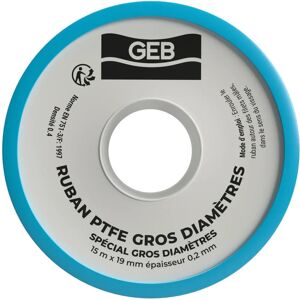 Ruban d'étanchéité GEB - 19mm x 15m - Résistance jusqu'à 15 bars, -260°C à +260°C Ruban d'étanchéité GEB - 19mm x 15m - Résistance jusqu'à 15 bars, -260°C à +260°C