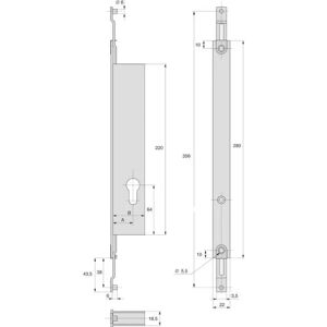 STREMLER - 2253.41.TI24 - cylindre 41 mm - serrure 2 points - Lock - Publicité STREMLER - 2253.41.TI24 - cylindre 41 mm - serrure 2 points - Lock - Publicité