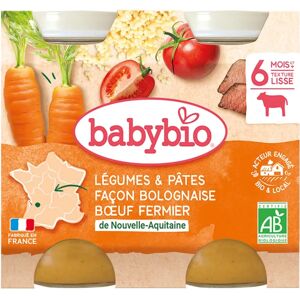 Babybio Bœuf & Légumes Bolognese Nourriture Bébé - 2x200g - Publicité Babybio Bœuf & Légumes Bolognese Nourriture Bébé - 2x200g - Publicité