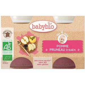 Babybio Fruits - Pomme, prunes (2 x 130 g) - Publicité Babybio Fruits - Pomme, prunes (2 x 130 g) - Publicité