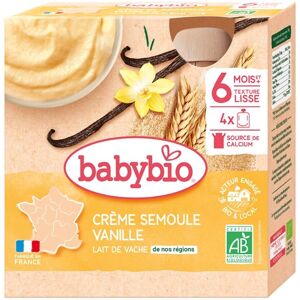 Nourriture bébé bio à la semoule à la vanille Babybio - 4x85 g - Publicité Nourriture bébé bio à la semoule à la vanille Babybio - 4x85 g - Publicité