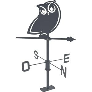 Girouette Hibou Louis Moulin 45x72.5cm Anthracite - Vane de Météo - Publicité Girouette Hibou Louis Moulin 45x72.5cm Anthracite - Vane de Météo - Publicité