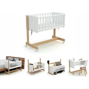 Berceau Co-Sleeping Convertible AT4 - Bois, Blanc & Hêtre - Publicité Berceau Co-Sleeping Convertible AT4 - Bois, Blanc & Hêtre - Publicité