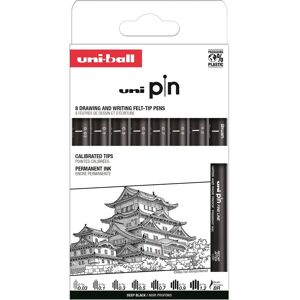 Uni-Ball Schwarz Zeichenstift Set mit Verschiedenen Spitzen - Zeichenstifte Uni-Ball Schwarz Zeichenstift Set mit Verschiedenen Spitzen - Zeichenstifte