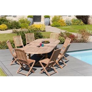 Table de jardin ovale 10/12 personnes. Avec 2 extensions papillon en teck - Publicité Table de jardin ovale 10/12 personnes. Avec 2 extensions papillon en teck - Publicité