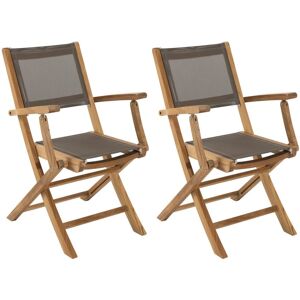 Macabane Harris - Fauteuils de jardin pliants - Teck et textilene - Publicité Macabane Harris - Fauteuils de jardin pliants - Teck et textilene - Publicité