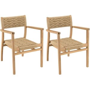 Ensemble de 2 Fauteuils de Jardin en Teck - Motif losange - 57x61x81cm - Publicité Ensemble de 2 Fauteuils de Jardin en Teck - Motif losange - 57x61x81cm - Publicité