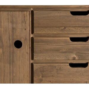 MACABANE Andrew - Aparador escandinavo marrón con 2 puertas y 3 cajones MACABANE Andrew - Aparador escandinavo marrón con 2 puertas y 3 cajones