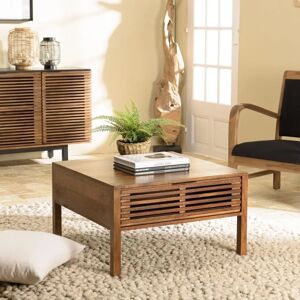 MACABANE Alix - Table basse en bois de manguier - 70x70cm - Style industriel rustique - Publicité MACABANE Alix - Table basse en bois de manguier - 70x70cm - Style industriel rustique - Publicité